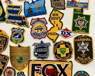 Vintage auto racing and law enforcement patches