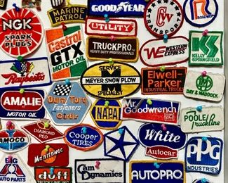 Vintage auto racing and law enforcement patches
