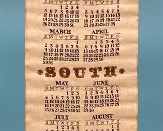 Vintage cloth wall calendars