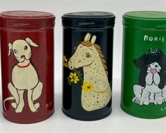 Vintage hand-painted snuff tins