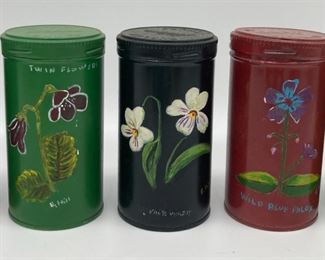 Vintage hand-painted snuff tins