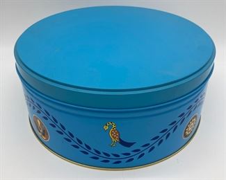 Vintage metal blue bird tin