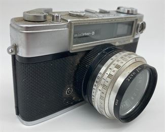 Vintage Minister-D film camera with lens
