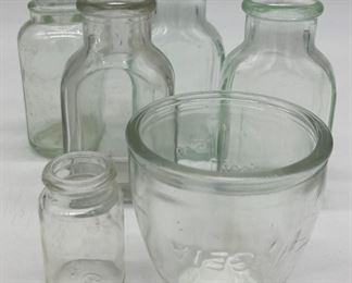 Vintage clear medicine bottles