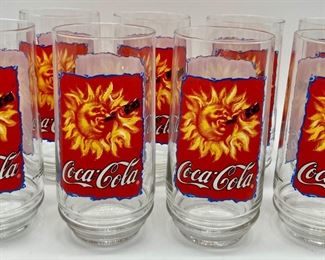 Vintage Coca-Cola sun drinking glasses