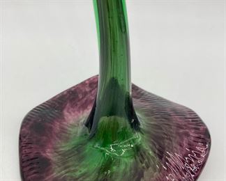 Hand-blown art glass violet