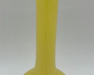 Canary swirl art glass ruffle rim vase