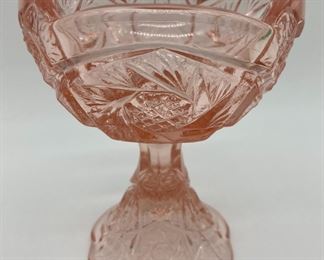 Vintage Imperial Glass "Whirling Star" miniature punch bowl with six cups