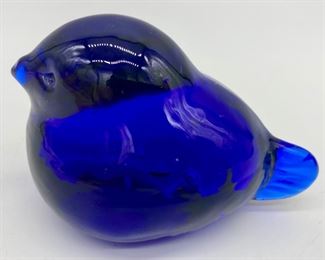 Vintage glass blue bird