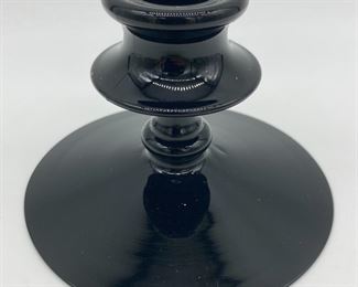 Vintage Fostoria black amethyst candlestick holder