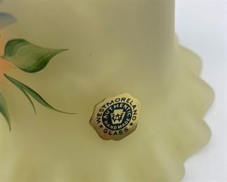 Vintage Westmoreland satin glass rose bell