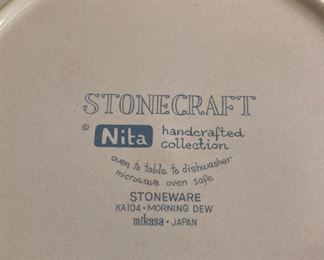 Vintage Mikasa Stoneware Nita hand-crafted collection "Morning Dew"