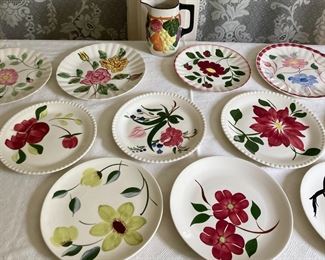 Assorted vintage Blue Ridge by Southern Potteries, Inc. plates