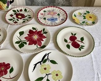 Assorted vintage Blue Ridge by Southern Potteries, Inc. plates