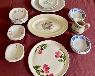 Assorted vintage Paden City, Homer Laughlin, Syracuse dinnerware