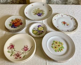 Assorted vintage European servingware