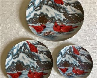 Cardinal plates - set of three