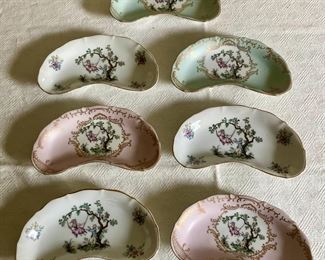 Assorted antique china bone dishes