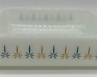 Vintage Fire King ovenware square casserole dish