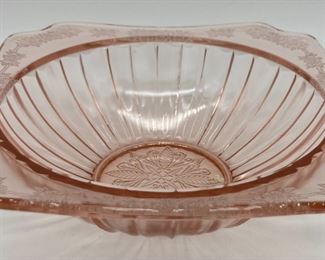 Vintage Jeanette pink glass "Adam" bowl