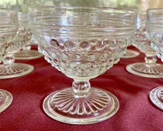 Vintage Anchor Hockinng "Hobnail" 1934-1936 tall sherbert glasses - two sets of six