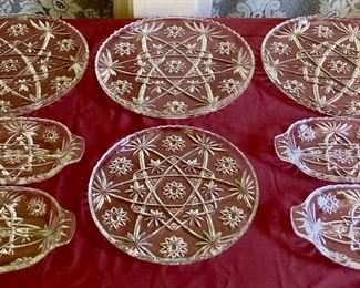 Assorted vintage press cut glass