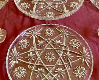 Assorted vintage press cut glass