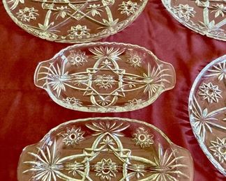 Assorted vintage press cut glass