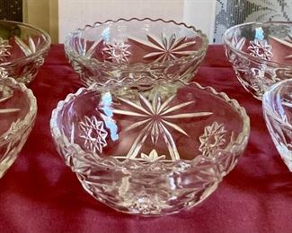 Assorted vintage press cut glass