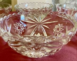 Assorted vintage press cut glass