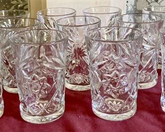 Assorted vintage press cut glass