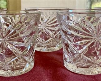 Assorted vintage press cut glass