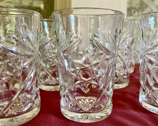 Assorted vintage press cut glass