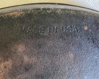 Assorted vintage cast iron square skillets