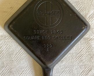 Vintage Griswold cast iron square skillet
