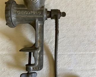 Vintage Griswold cast iron meat grinder