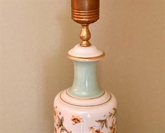 Vintage floral porcelain lamp