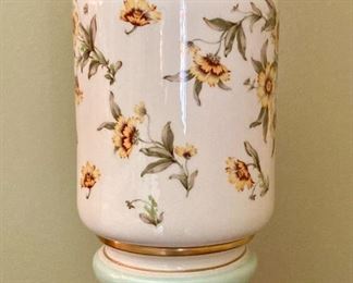 Vintage floral porcelain lamp