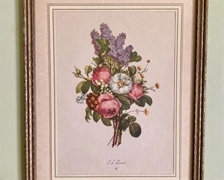Framed TL Prevost floral bouquet