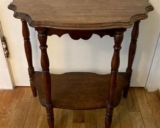 Vintage demi-lune accent table