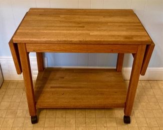 Portable butcher block style island