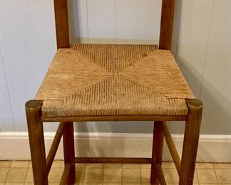 Vintage rush bottom high kitchen chair