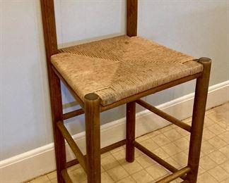 Vintage rush bottom high kitchen chair