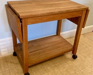 Portable butcher block style island
