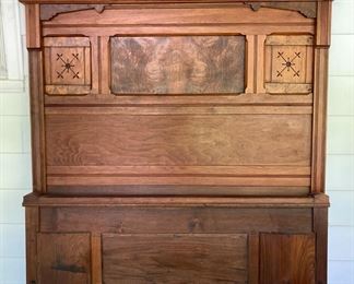 Antique carved wood bed frame