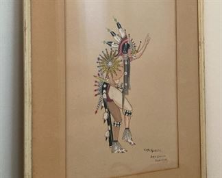 Original Carl Sweezy War Dancer painting