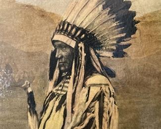 Vintage Native American Chief art