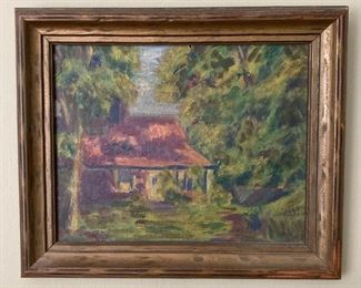 Framed landscape painting