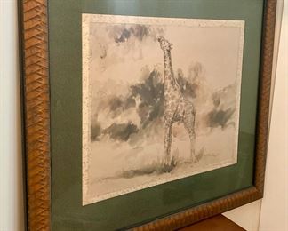 Framed giraffe fine art