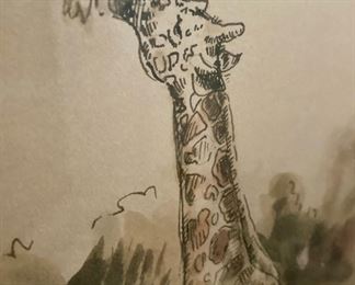 Framed giraffe fine art